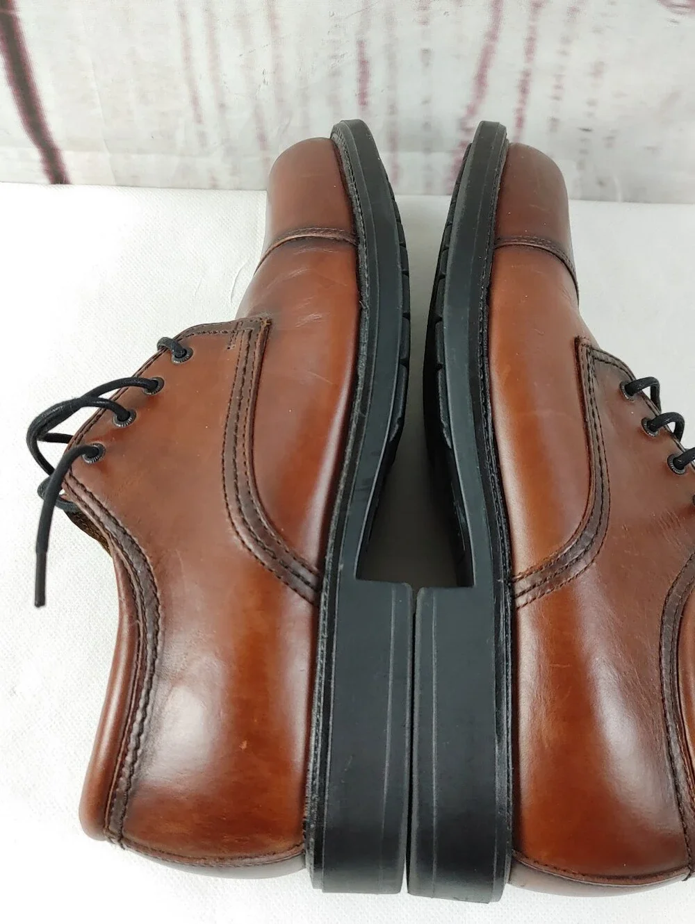 Dockers Men's Brown Leather Cap-Toe Dress Shoes Size 9.5W